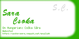 sara csoka business card
